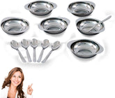 Conjunto Para Sobremesa 12 Peças Jogo De Taças Inox Gourmet